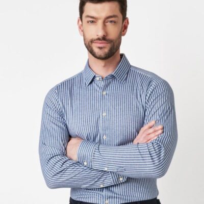 Desoto Casual Kent 1/1 Blue Twill Stripe