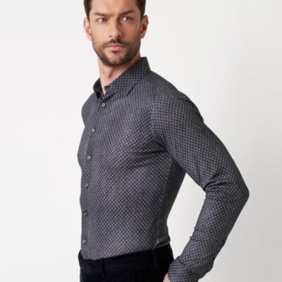 Desoto Casual Kent 1/1 Circles Navy Denim