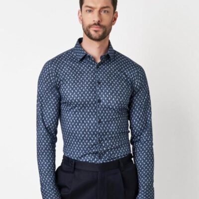 Desoto Casual Kent 1/1 Paisley dark blue denim