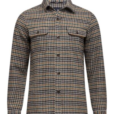 State Of Art Overshirt LS Checked Pied Camel/Jade