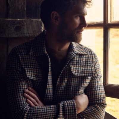 State Of Art Overshirt LS Checked Pied Camel/Jade