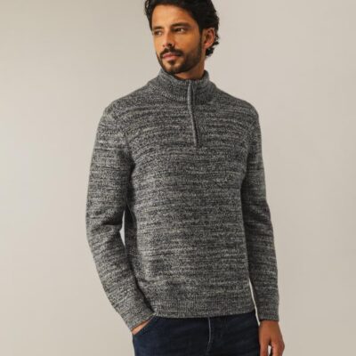 State Of Art Pullover Sportzip Fancy Kobalt/Mosgroen