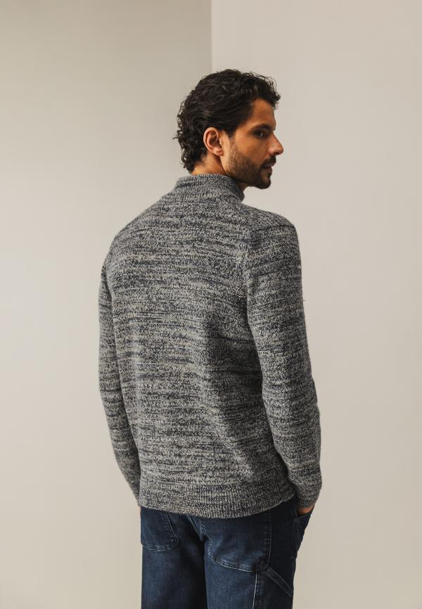 State Of Art Pullover Sportzip Fancy Kobalt/Mosgroen - Afbeelding 2