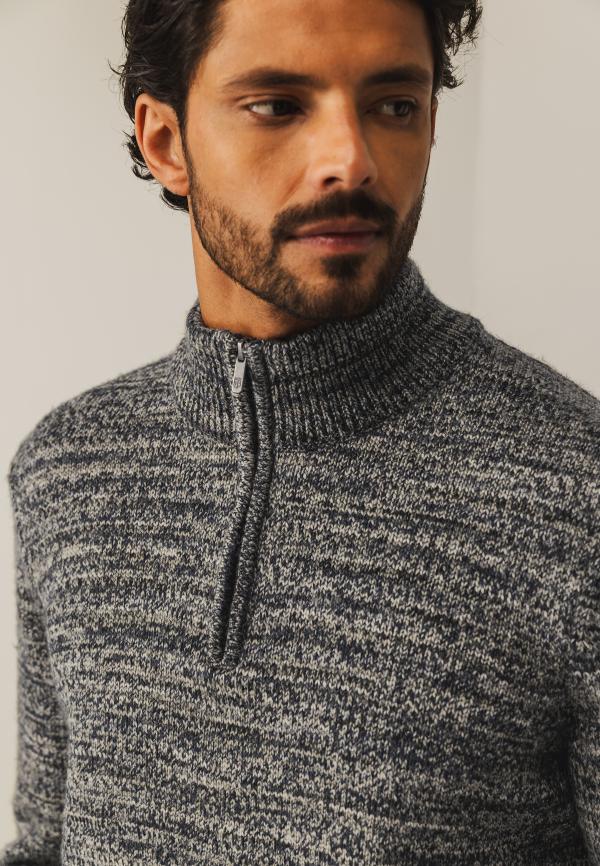 State Of Art Pullover Sportzip Fancy Kobalt/Mosgroen - Afbeelding 3