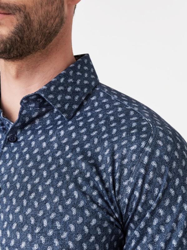 Desoto Casual Kent 1/1 Paisley dark blue denim - Afbeelding 2