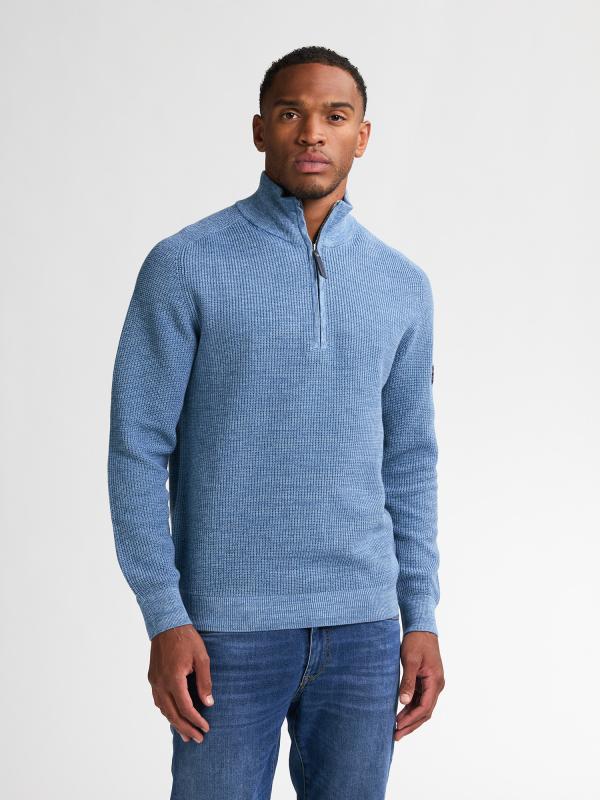 Petrol Knitwear Collar Pale Blue