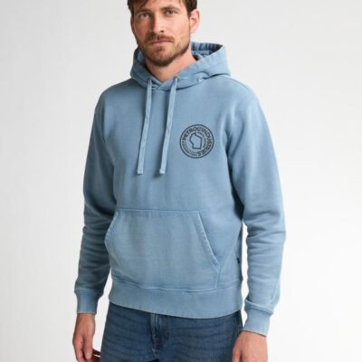 Petrol Industries Sweater Hooded Print Pale Blue