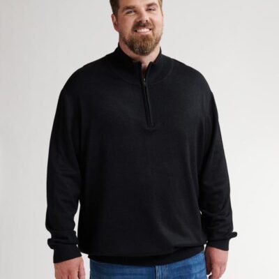 Petrol Knitwear Collar Basic Deep Black