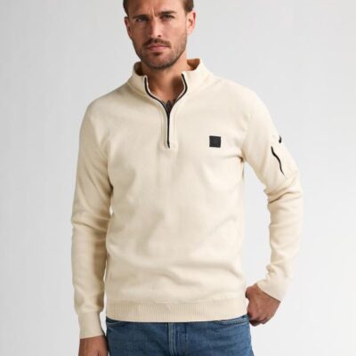 Petrol Knitwear Collar Raw Sand