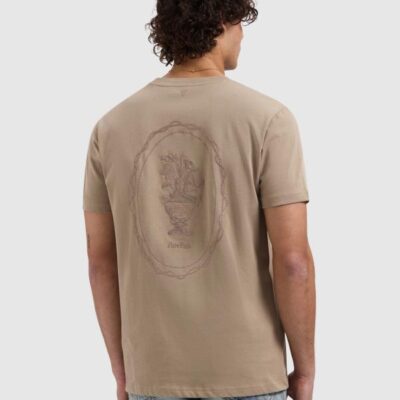 Pure Path Embroidered Vase T-shirt Taupe