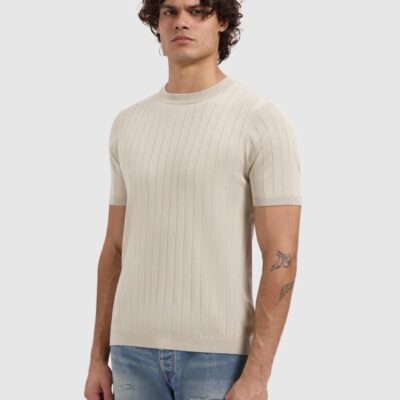 Pure Path Dropneedle Knitted T-Shirt Sand