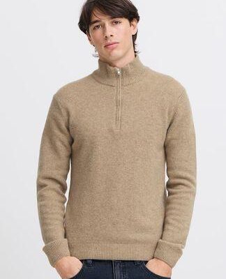 Casual Friday CFKarl Halfzip Lambswool Knit Silver Mink