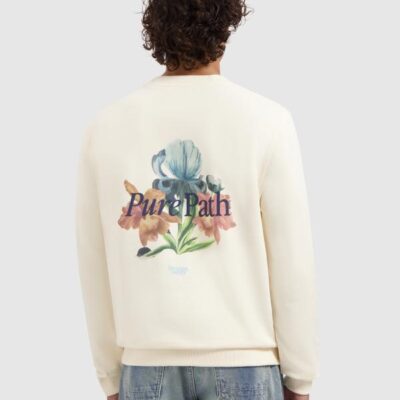 Pure Path Trio Of Flowers Crewneck Ecru