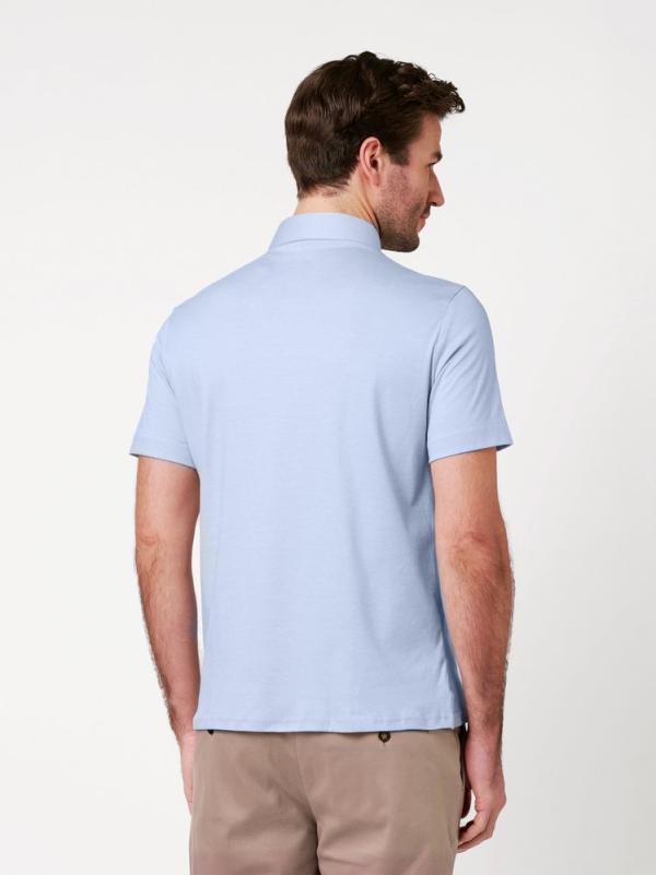 Desoto Essential RF Polo Kent K.M. Light Blue Pique - Afbeelding 2