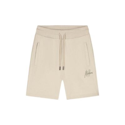 Malelions Men Striped Signature Shorts Light Taupe