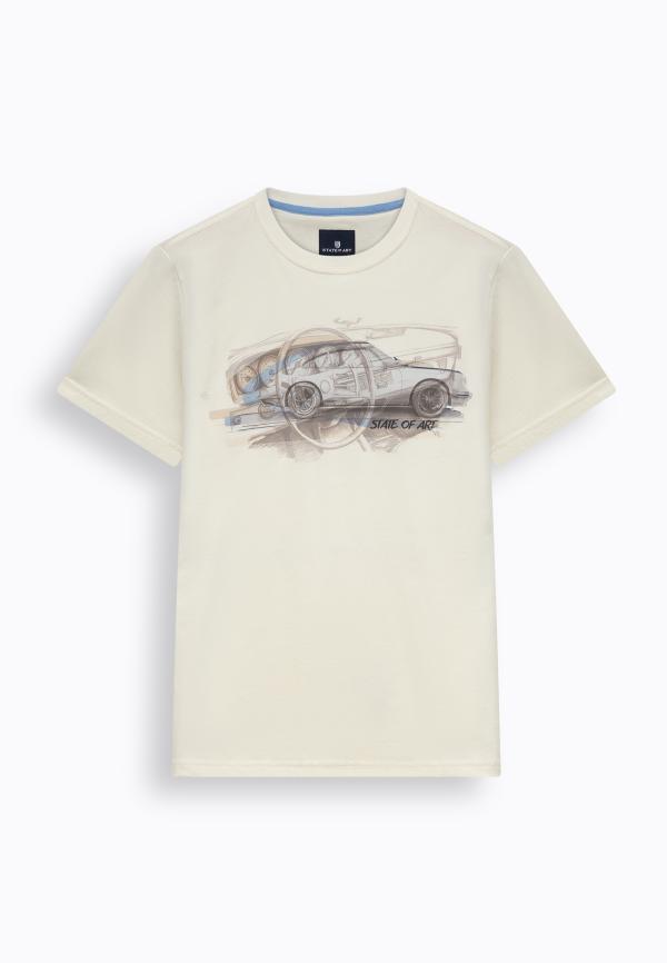 State Of Art T-Shirt CrewNeck SS Off White - Afbeelding 5