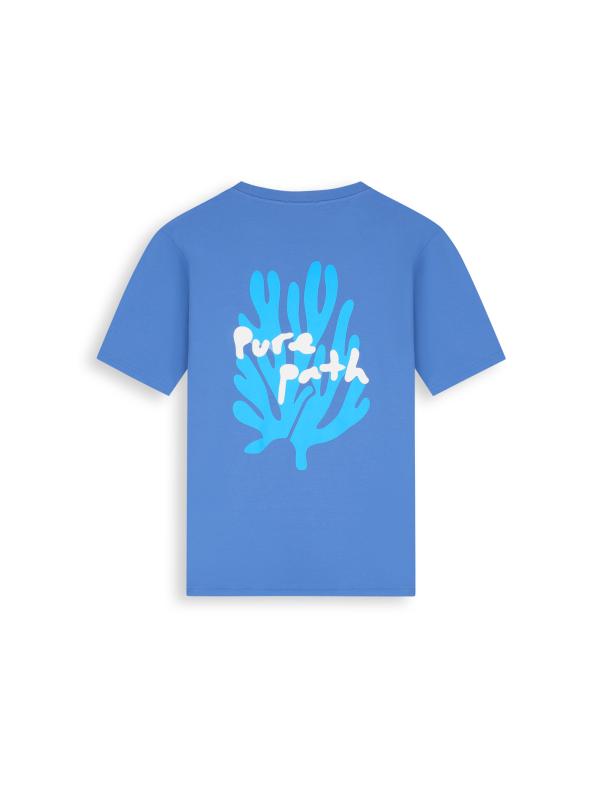 Pure Path Coral Reef T-Shirt Faded Cobalt - Afbeelding 3