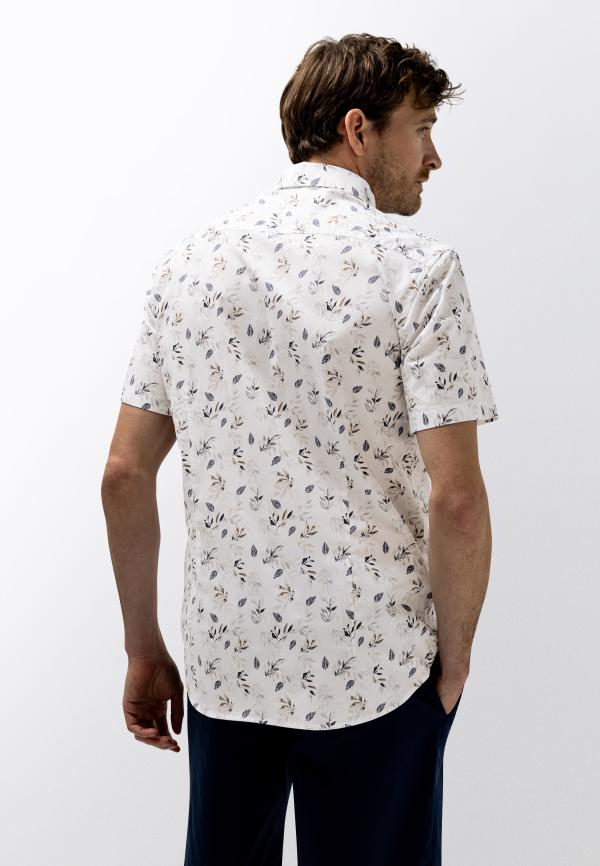 State Of Art Overhemd SS Print Poplin Wit/Marine - Afbeelding 3