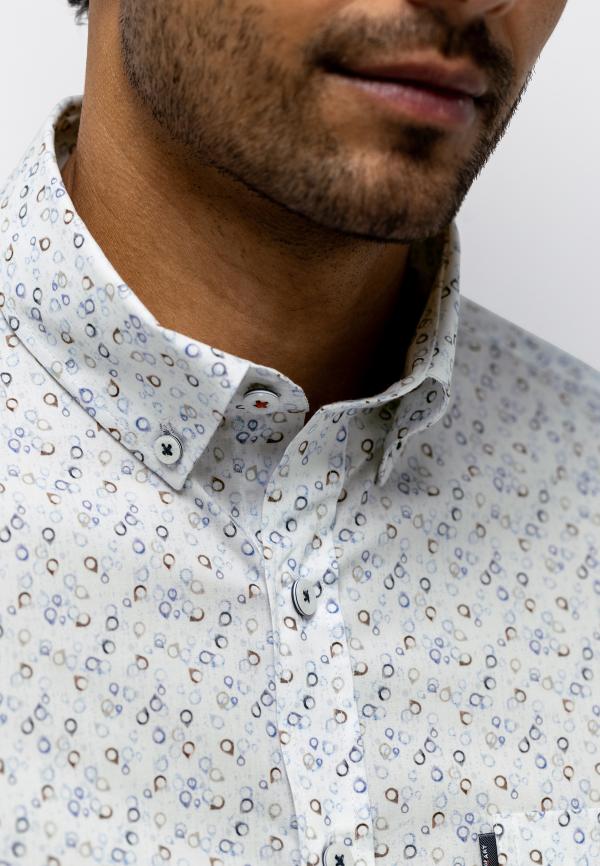 State Of Art Overhemd L-Mouw Print Poplin Lichtblauw/Wit - Afbeelding 4
