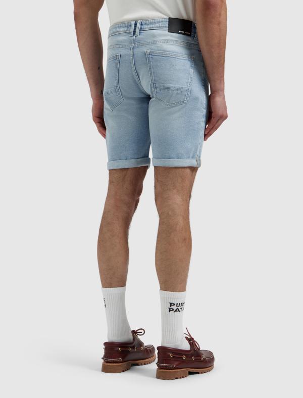 Pure Path The Miles Slim Fit Short Denim Light Blue - Afbeelding 2