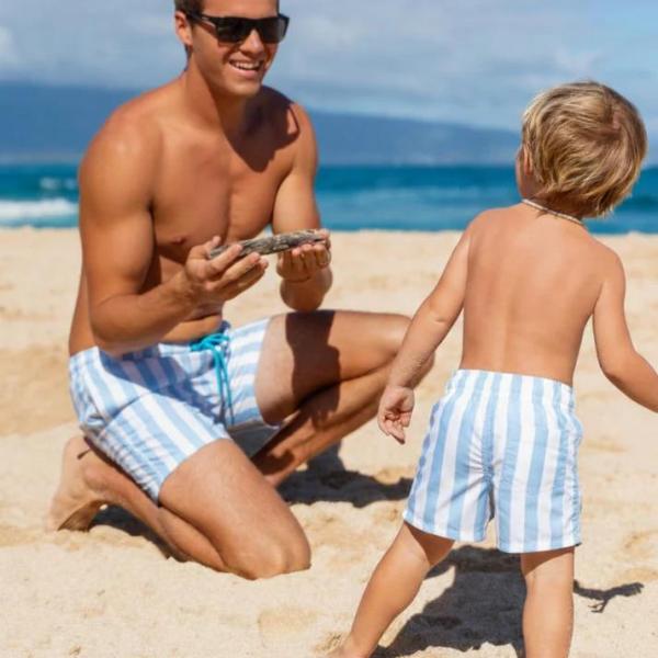 Son Of A Beach Swimshort Stripe Light Blue - Afbeelding 2