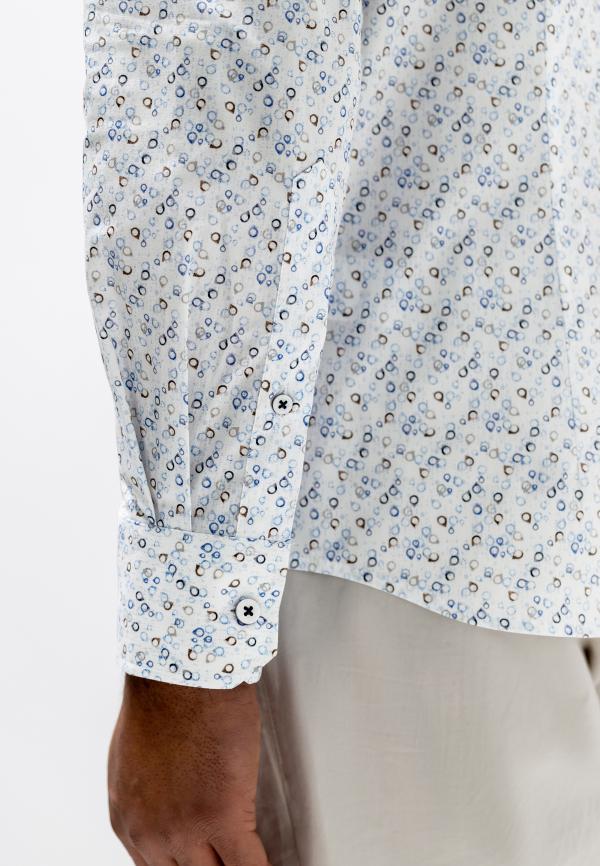 State Of Art Overhemd L-Mouw Print Poplin Lichtblauw/Wit - Afbeelding 2