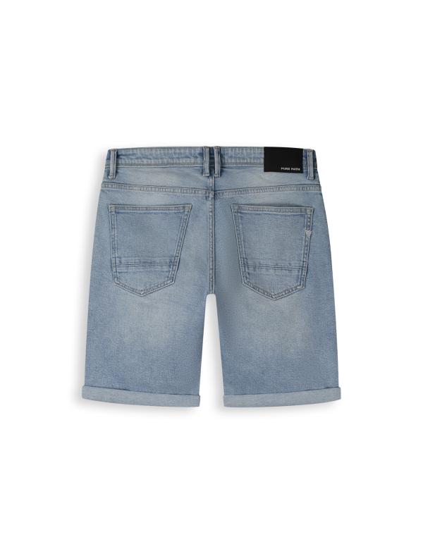 Pure Path The Miles Slim Fit Short Denim Light Blue - Afbeelding 4
