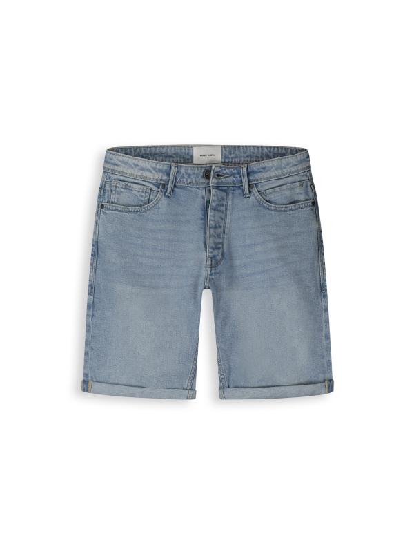 Pure Path The Miles Slim Fit Short Denim Light Blue - Afbeelding 3