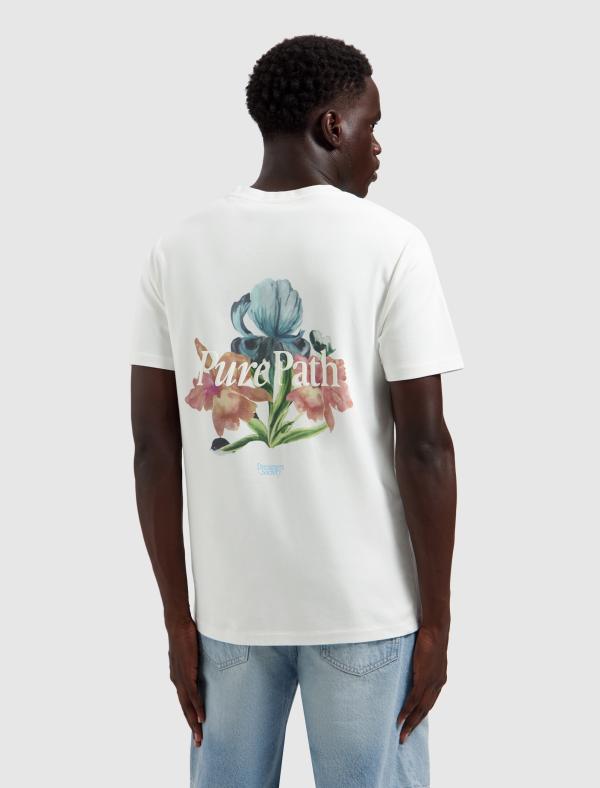 Pure Path Trio of Flowers T-Shirt Off White