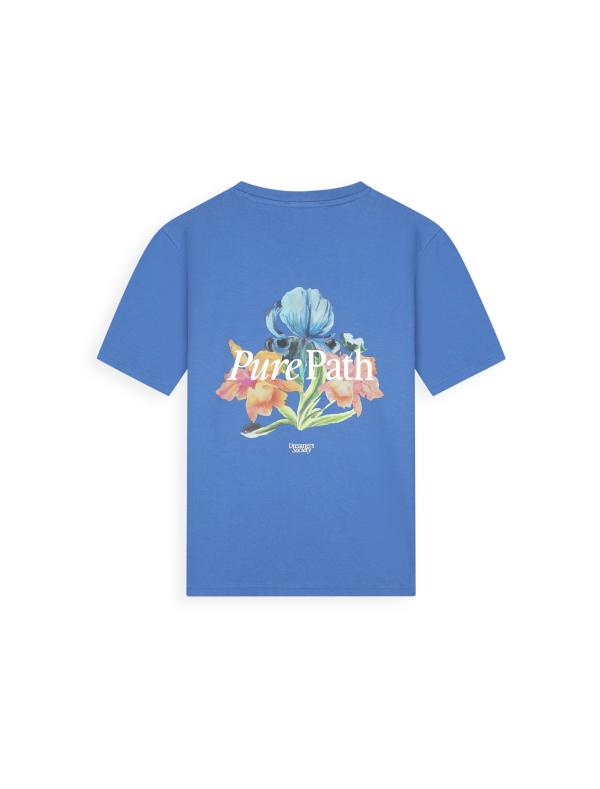 Pure Path Trio of Flowers T-Shirt Faded Cobalt