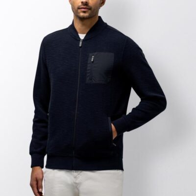 State Of Art Sweat Cardigan Plain Marine