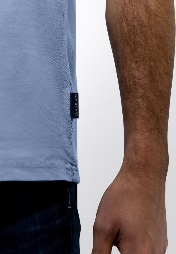 State Of Art T-Shirt Crew Neck SS Plain Middenblauw - Afbeelding 4