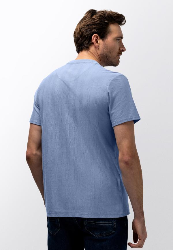 State Of Art T-Shirt Crew Neck SS Plain Middenblauw - Afbeelding 3