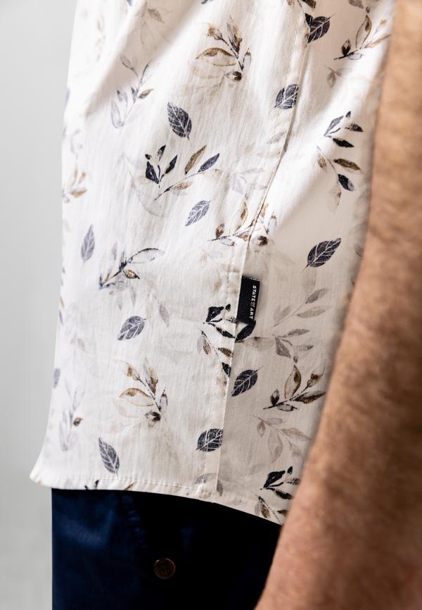 State Of Art Overhemd SS Print Poplin Wit/Marine - Afbeelding 4