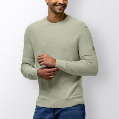 State Of Art Pullover Crew-Neck Plain Licht groen