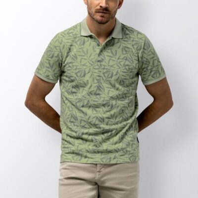 State Of Art Polo Polo Pique SS Printed Lichtgroen/Jade