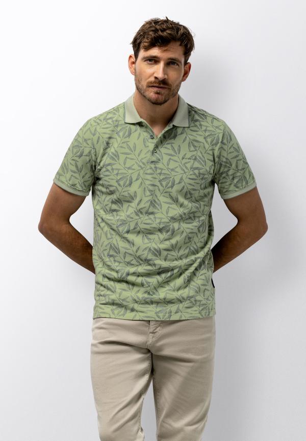 State Of Art Polo Polo Pique SS Printed Lichtgroen/Jade
