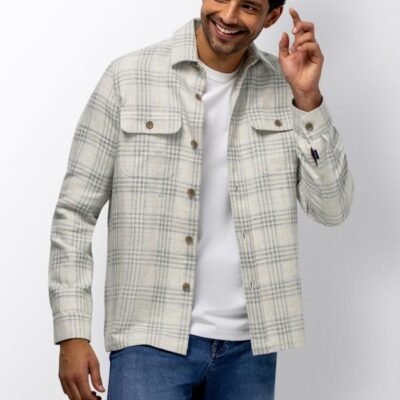 State Of Art Overshirt Long Sleeve Checked Kit/Lichtblauw