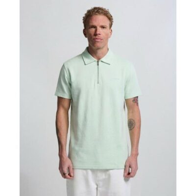 Vänner Regular Polo Zip Aqua Glass