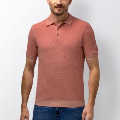State Of Art Poloshirt Knitted SS Oud Roze