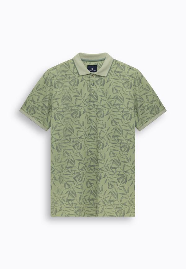 State Of Art Polo Polo Pique SS Printed Lichtgroen/Jade - Afbeelding 5
