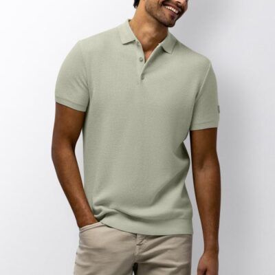 State Of Art Poloshirt Knitted SS Plain Lichtgroen