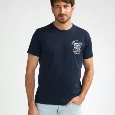 Petrol T-Shirt SS Classic Print Navy Blue