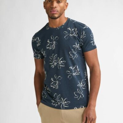 Petrol T-Shirt SS AOP Navy Blue