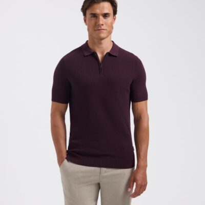 Saint Steve Eugene-S Polo Zip Merlot