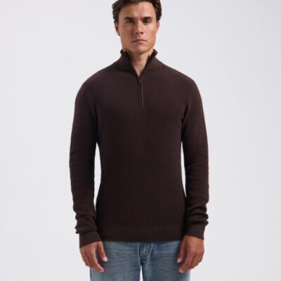 Saint Steve Dominic-S Half Zip Burned Coffee