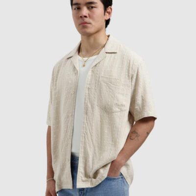 Pure Path Squares Shortsleeved Shirt Sand
